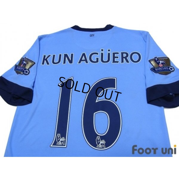 Photo4: Manchester City 2014-2015 Home Shirt #16 Kun Aguero Champions Barclays Premier League Patch/Badge