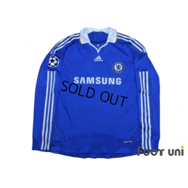 Photo1: Chelsea 2008-2009 Home Authentic Long Sleeve Shirt #26 Terry Champions League Patch/Badge