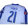 Photo4: Italy Euro 2015 Away Long Sleeve Shirt #21 Pirlo (4)