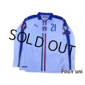 Italy Euro 2015 Away Long Sleeve Shirt #21 Pirlo