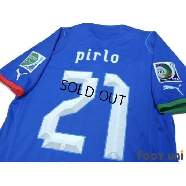 Photo4: Italy 2012 Home Shirt #21 Pirlo FIFA w/Confederations Cup Brazil 2013 Patch