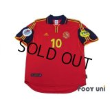 Spain Euro 2010 Home Shirt #10 Raul UEFA Euro 2000 Patch Fair Play Patch
