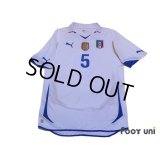 Italy 2010 Away Shirt #5 Cannavaro