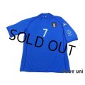 Italy 2000 Home Shirt #7 Del Piero Korea Japan FIFA World Cup 2002 Patch