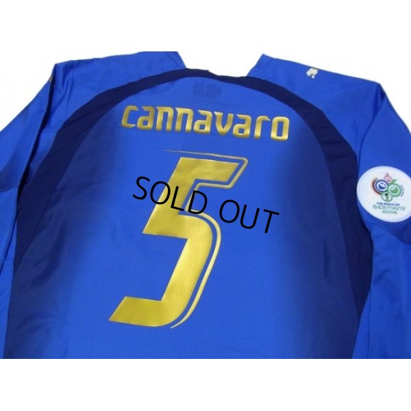Photo4: Italy 2006 Home Long Sleeve Shirt #5 Cannavaro w/2006 Germany FIFA World Cup Patch