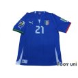 Photo1: Italy 2012 Home Shirt #21 Pirlo FIFA w/Confederations Cup Brazil 2013 Patch (1)