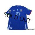 Italy 2012 Home Shirt #21 Pirlo FIFA w/Confederations Cup Brazil 2013 Patch