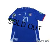 Italy 2012 Home Shirt #21 Pirlo FIFA w/Confederations Cup Brazil 2013 Patch