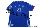 Italy 2012 Home Shirt #21 Pirlo FIFA w/Confederations Cup Brazil 2013 Patch