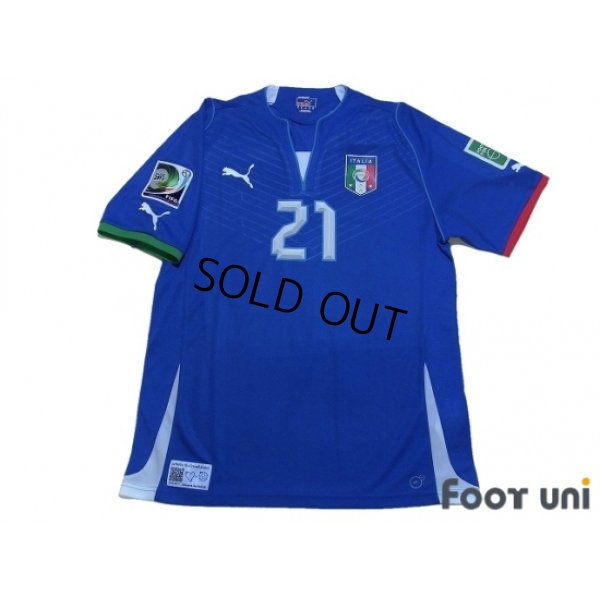 Photo1: Italy 2012 Home Shirt #21 Pirlo FIFA w/Confederations Cup Brazil 2013 Patch