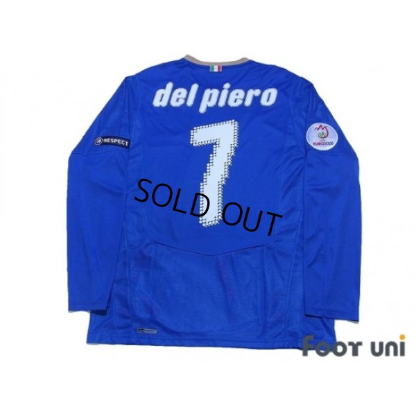 Photo2: Italy Euro 2008 Home Long Sleeve Shirt #7 Del Piero