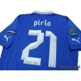 Photo4: Italy Euro 2012 Home Shirt #21 Pirlo UEFA Euro 2012 Patch (4)
