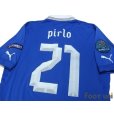 Photo4: Italy Euro 2012 Home Shirt #21 Pirlo UEFA Euro 2012 Patch (4)