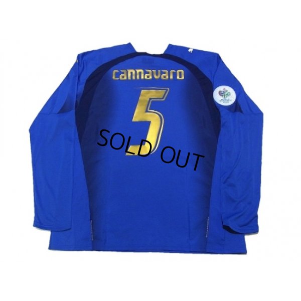 Photo2: Italy 2006 Home Long Sleeve Shirt #5 Cannavaro w/2006 Germany FIFA World Cup Patch
