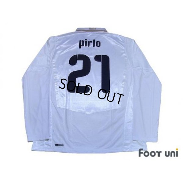 Photo2: Italy 2008 Away Long Sleeve Shirt #21 Pirlo