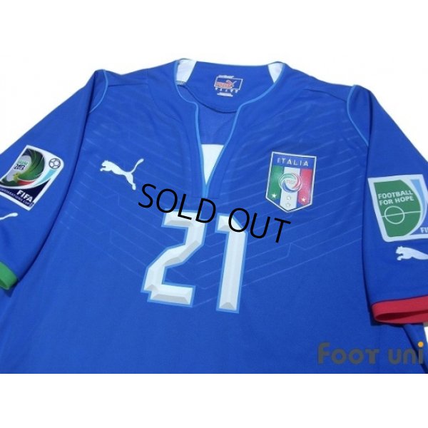 Photo3: Italy 2012 Home Shirt #21 Pirlo FIFA w/Confederations Cup Brazil 2013 Patch