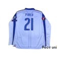 Photo2: Italy Euro 2015 Away Long Sleeve Shirt #21 Pirlo (2)