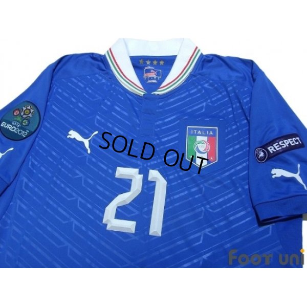 Photo3: Italy Euro 2012 Home Shirt #21 Pirlo UEFA Euro 2012 Patch