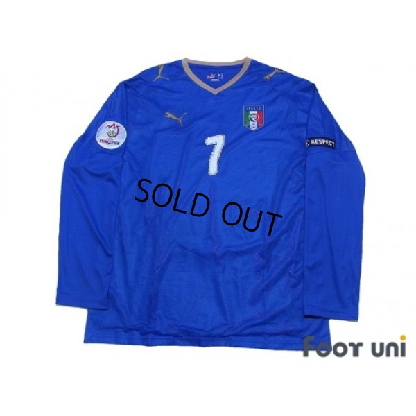 Photo1: Italy Euro 2008 Home Long Sleeve Shirt #7 Del Piero