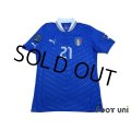 Italy Euro 2012 Home Shirt #21 Pirlo UEFA Euro 2012 Patch