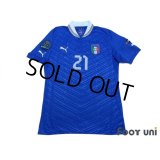 Italy Euro 2012 Home Shirt #21 Pirlo UEFA Euro 2012 Patch