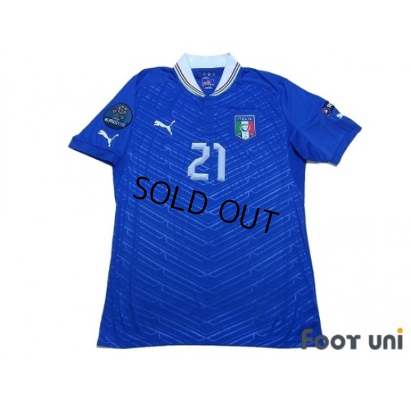 Photo1: Italy Euro 2012 Home Shirt #21 Pirlo UEFA Euro 2012 Patch