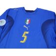 Photo3: Italy 2006 Home Long Sleeve Shirt #5 Cannavaro w/2006 Germany FIFA World Cup Patch (3)