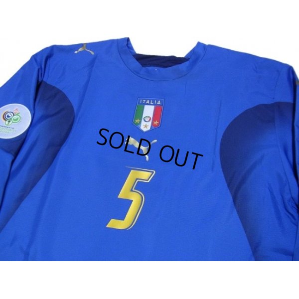 Photo3: Italy 2006 Home Long Sleeve Shirt #5 Cannavaro w/2006 Germany FIFA World Cup Patch