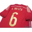 Photo4: Spain 2014 Home Authentic Shirt and shorts Set #6 A.Iniesta 2010 FIFA World Champions Patch (4)
