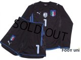 Italy 2009 GK #1 Buffon Long Sleeve Shirt and shorts Set