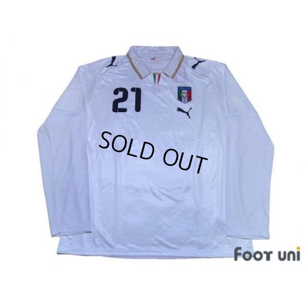 Photo1: Italy 2008 Away Long Sleeve Shirt #21 Pirlo