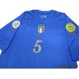 Photo3: Italy Euro 2004 Home Shirt #5 F.Cannavaro UEFA Fair Play Patch (3)