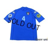 Italy Euro 2000 Home Shirt #4 Albertini UEFA Fair Play Patch