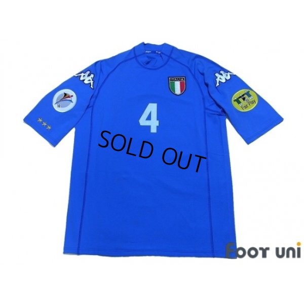 Photo1: Italy Euro 2000 Home Shirt #4 Albertini UEFA Fair Play Patch