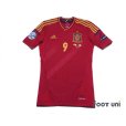 Photo1: Spain 2012 Home Techfit Shirt #9 Torres UEFA Euro 2008 Champions Patch (1)