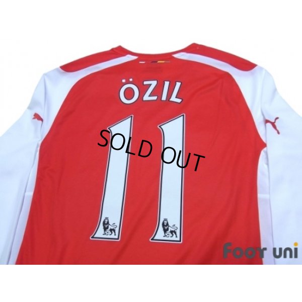 Photo4: Arsenal 2014-2015 Home Long Sleeve Shirt #11 Ozil