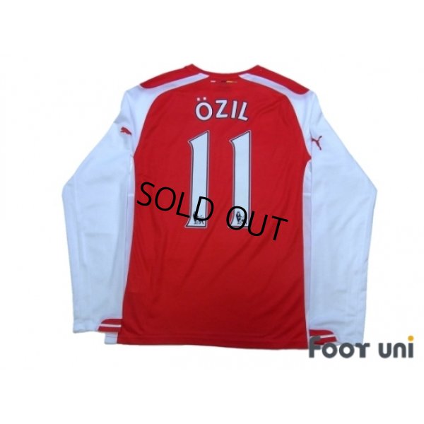 Photo2: Arsenal 2014-2015 Home Long Sleeve Shirt #11 Ozil