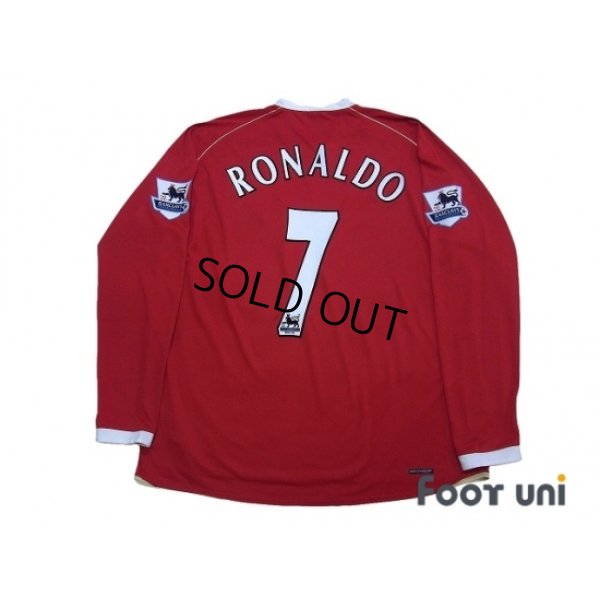 Photo2: Manchester United 2006-2007 Home Long Sleeve Shirt #7 Ronaldo Premier League Patch