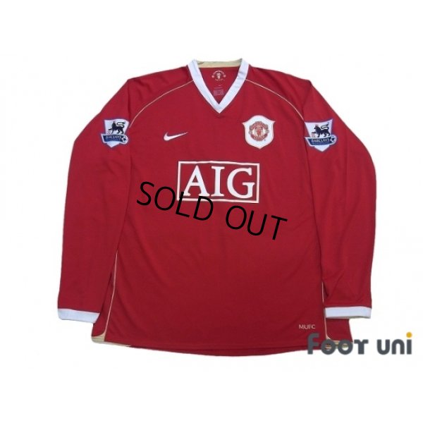 Photo1: Manchester United 2006-2007 Home Long Sleeve Shirt #7 Ronaldo Premier League Patch