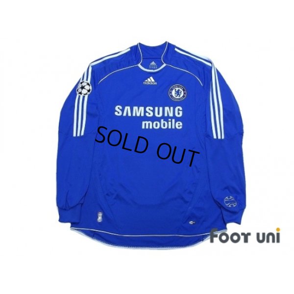 Photo1: Chelsea 2006-2008 Home Long Sleeve Shirt #8 Lampard Champions League Patch/Badge