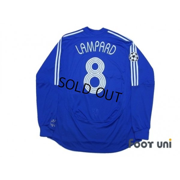 Photo2: Chelsea 2006-2008 Home Long Sleeve Shirt #8 Lampard Champions League Patch/Badge