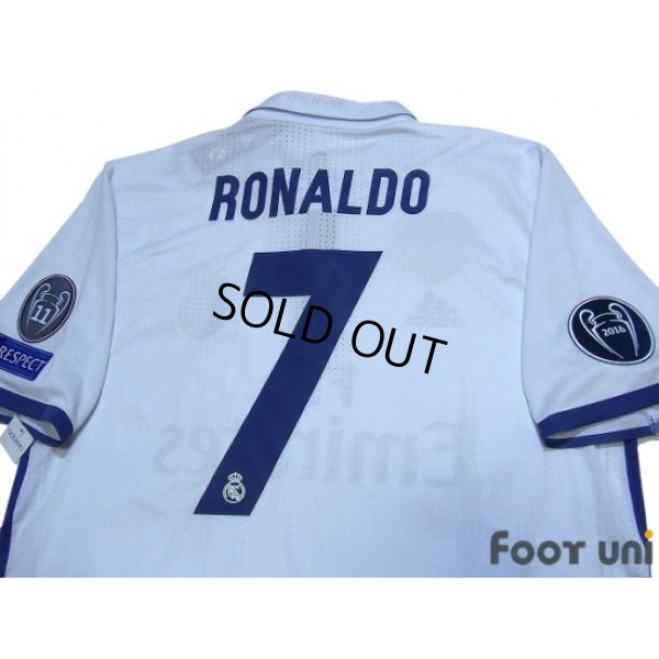 Photo4: Real Madrid 2016-2017 Home Authentic Shirt #7 Ronaldo w/tags