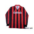 Photo1: AC Milan 1989-1990 Home Long Sleeve Shirt (1)