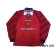 Photo1: Manchester United 1996-1998 Home Long Sleeve Shirt (1)