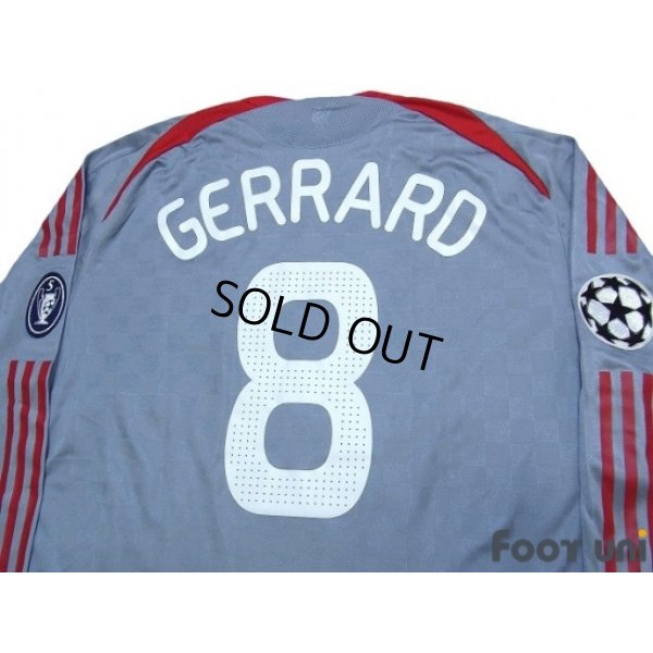 Photo4: Liverpool 2008-2009 Away Authentic Long Sleeve Shirt #8 Gerrard Champions League Patch/Badge UEFA Champions League Trophy Patch/Badge 5