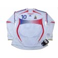 Photo1: France 2006 Away Long Sleeve Shirt #10 Zidane (1)