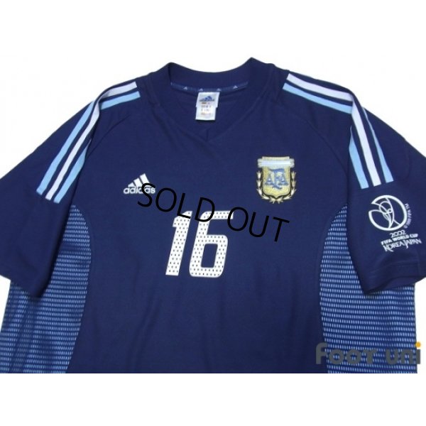 Photo4: Argentina 2002 Away Shirt and Shorts Set #16 Aimar Korea Japan FIFA World Cup 2002 Patch/Badge