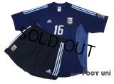 Argentina 2002 Away Shirt and Shorts Set #16 Aimar Korea Japan FIFA World Cup 2002 Patch/Badge