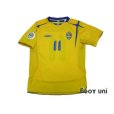 Photo1: Sweden 2006 Home Shirt #11 Larsson FIFA World Cup 2006 Germany Patch/Badge (1)