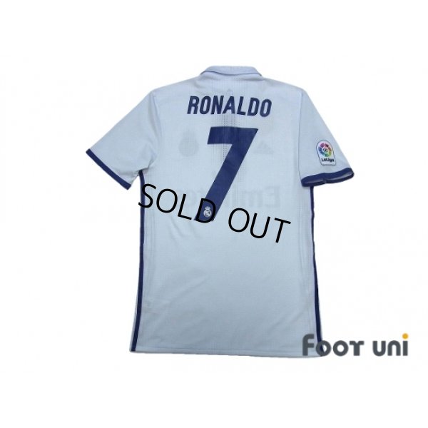 Photo2: Real Madrid Authentic 2016-2017 Home Shirt #7 Ronaldo LFP Patch/Badge